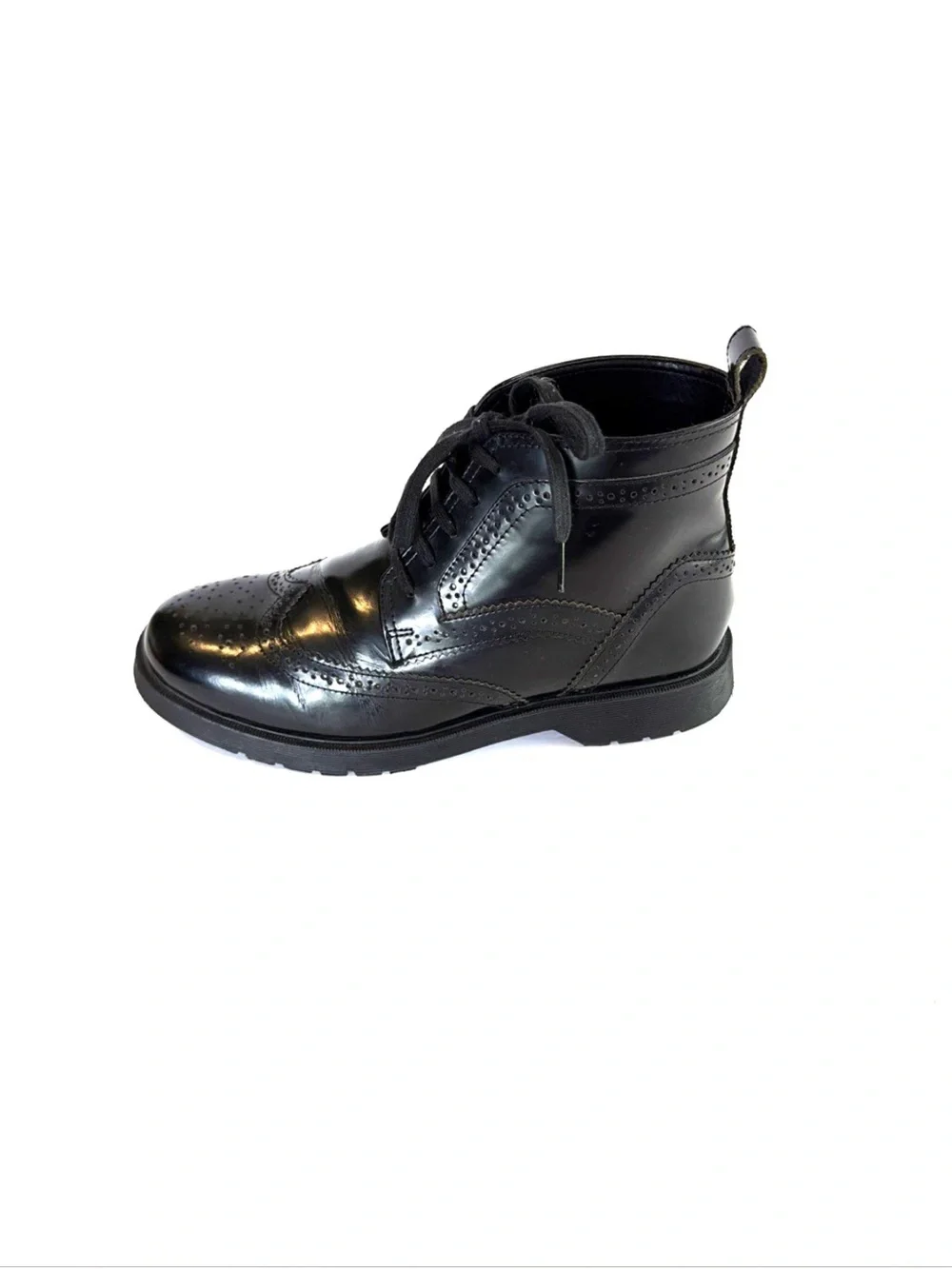 Kurt Geiger Halston Brogue Black Leather Wingtip Boots Men Size 9 / 42